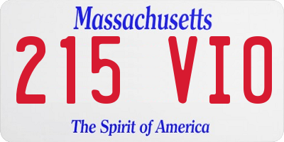 MA license plate 215VI0