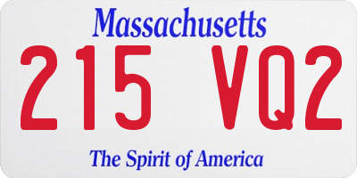 MA license plate 215VQ2
