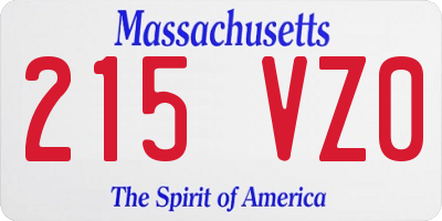 MA license plate 215VZ0