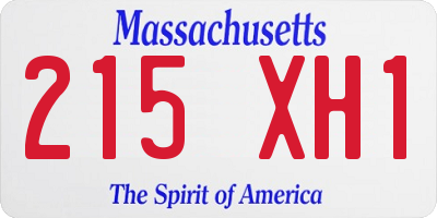 MA license plate 215XH1