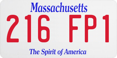MA license plate 216FP1
