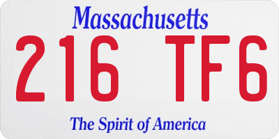MA license plate 216TF6