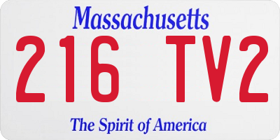MA license plate 216TV2