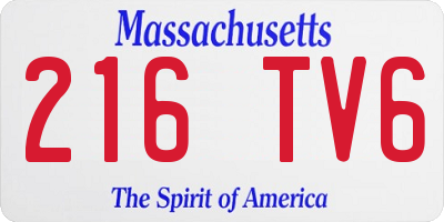 MA license plate 216TV6