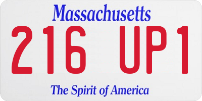 MA license plate 216UP1