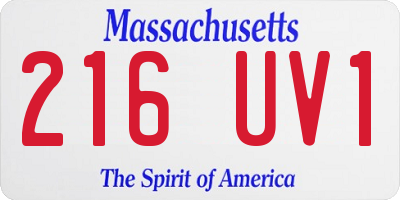 MA license plate 216UV1