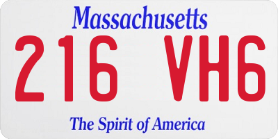 MA license plate 216VH6