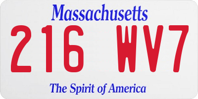 MA license plate 216WV7