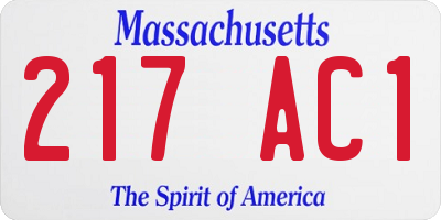 MA license plate 217AC1
