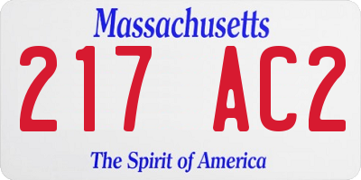 MA license plate 217AC2