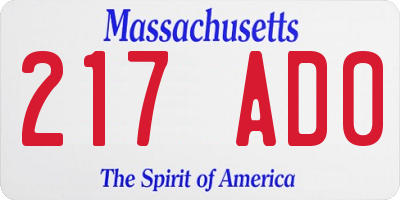 MA license plate 217AD0