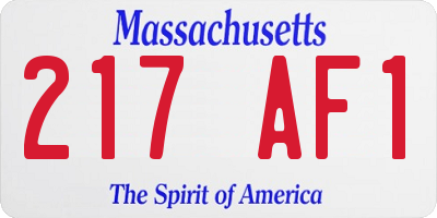 MA license plate 217AF1
