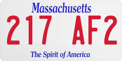 MA license plate 217AF2