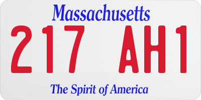 MA license plate 217AH1