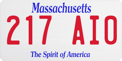 MA license plate 217AI0