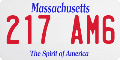 MA license plate 217AM6