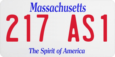 MA license plate 217AS1