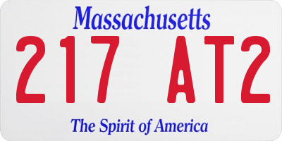 MA license plate 217AT2