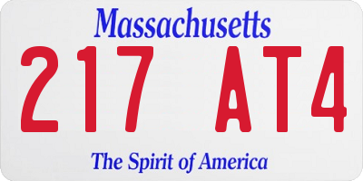 MA license plate 217AT4