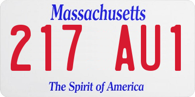 MA license plate 217AU1