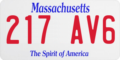 MA license plate 217AV6