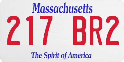 MA license plate 217BR2