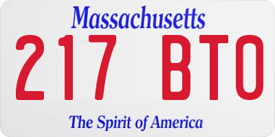 MA license plate 217BT0