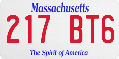 MA license plate 217BT6