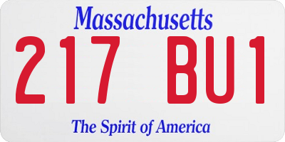 MA license plate 217BU1