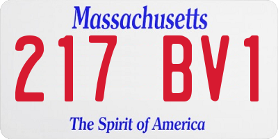 MA license plate 217BV1