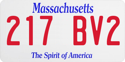 MA license plate 217BV2