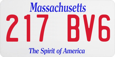MA license plate 217BV6