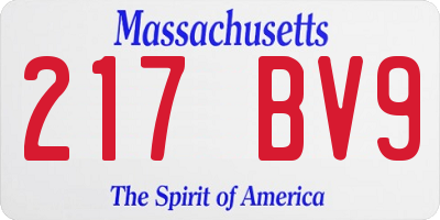 MA license plate 217BV9