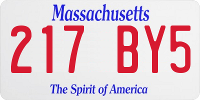 MA license plate 217BY5