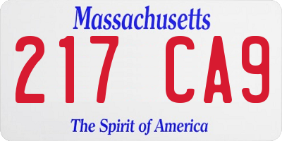 MA license plate 217CA9