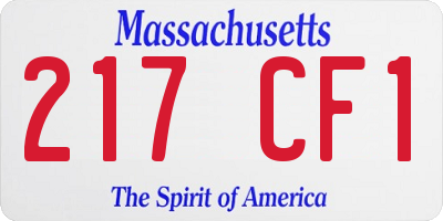 MA license plate 217CF1