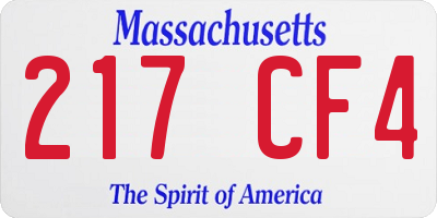 MA license plate 217CF4