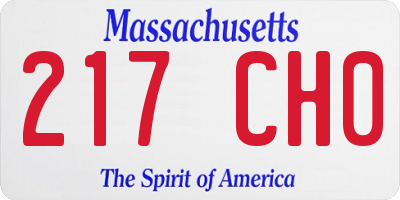 MA license plate 217CH0