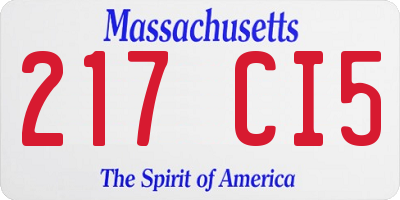 MA license plate 217CI5