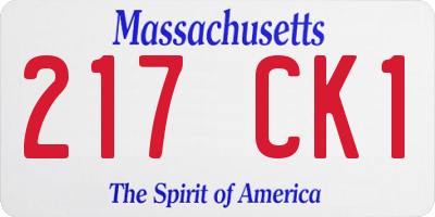MA license plate 217CK1