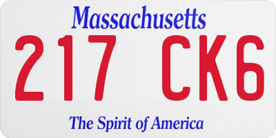 MA license plate 217CK6