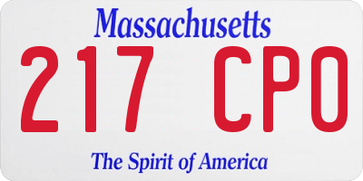 MA license plate 217CP0