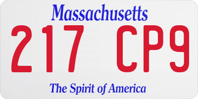 MA license plate 217CP9