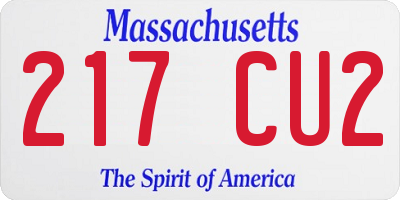 MA license plate 217CU2