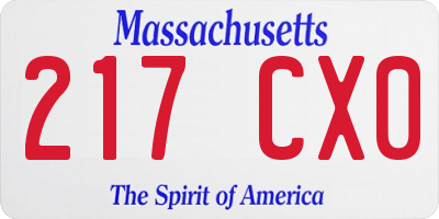 MA license plate 217CX0