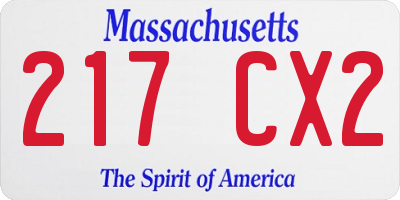 MA license plate 217CX2