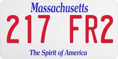 MA license plate 217FR2