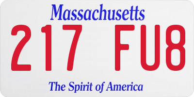 MA license plate 217FU8