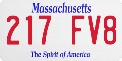 MA license plate 217FV8