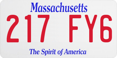 MA license plate 217FY6